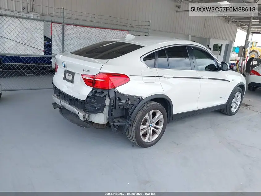 2015 BMW X4 xDrive28I VIN: 5UXXW3C57F0M88618 Lot: 45199252