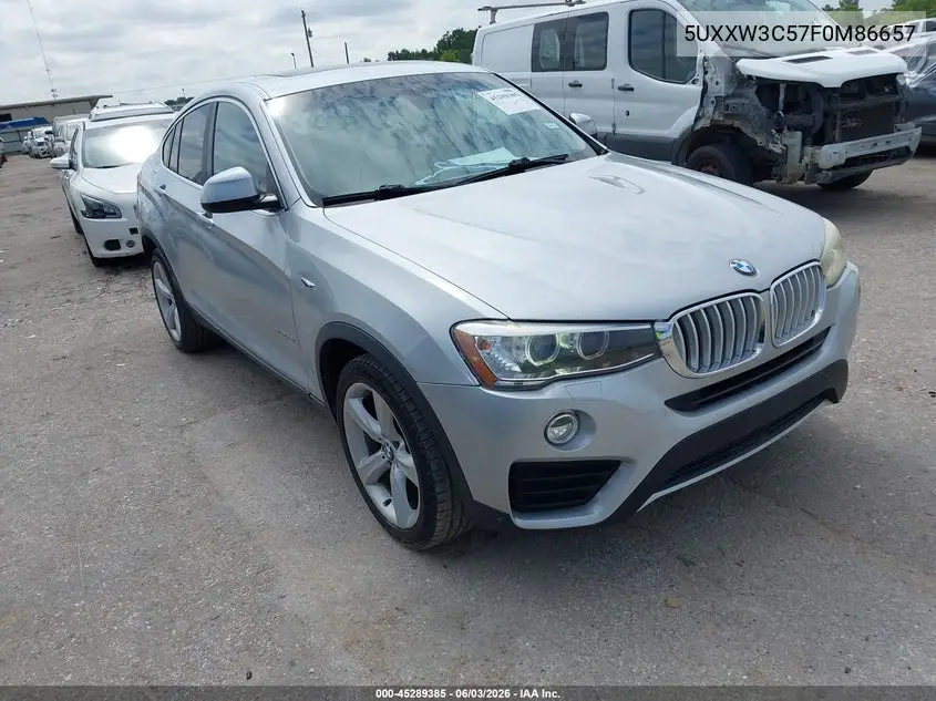 2015 BMW X4 xDrive28I VIN: 5UXXW3C57F0M86657 Lot: 45289385