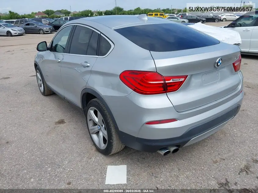 2015 BMW X4 xDrive28I VIN: 5UXXW3C57F0M86657 Lot: 45289385