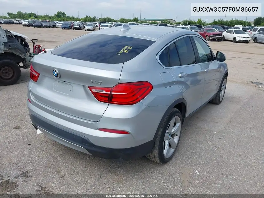 2015 BMW X4 xDrive28I VIN: 5UXXW3C57F0M86657 Lot: 45289385
