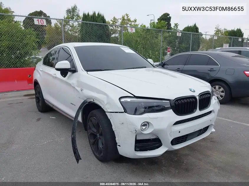 2015 BMW X4 xDrive28I VIN: 5UXXW3C53F0M86655 Lot: 45364075