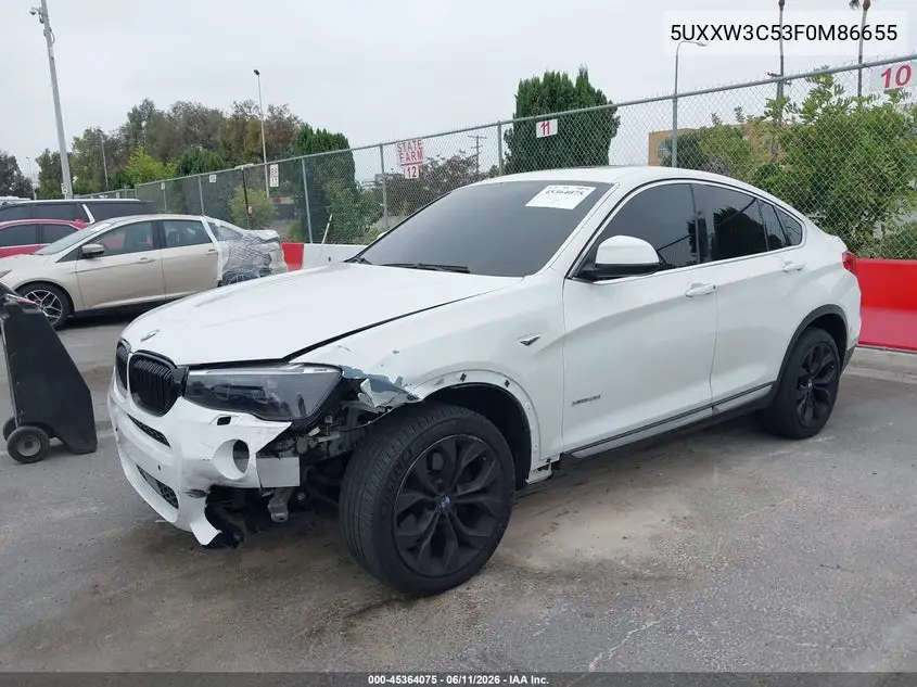 2015 BMW X4 xDrive28I VIN: 5UXXW3C53F0M86655 Lot: 45364075