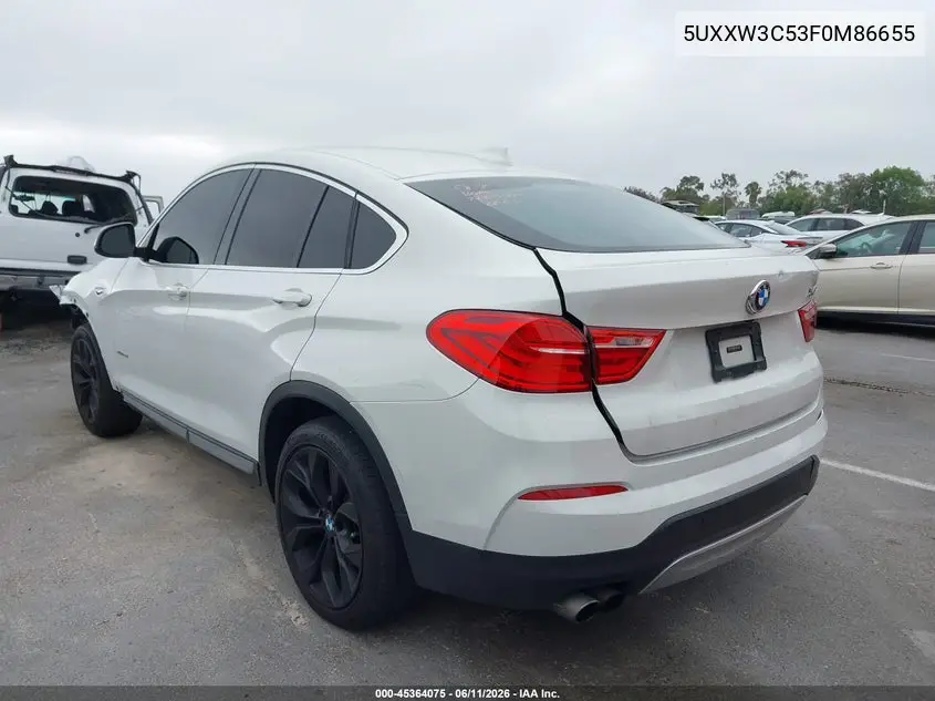 2015 BMW X4 xDrive28I VIN: 5UXXW3C53F0M86655 Lot: 45364075