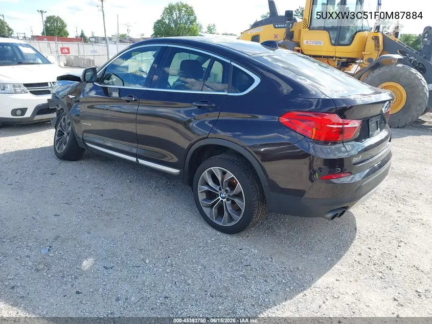 2015 BMW X4 xDrive28I VIN: 5UXXW3C51F0M87884 Lot: 45392750