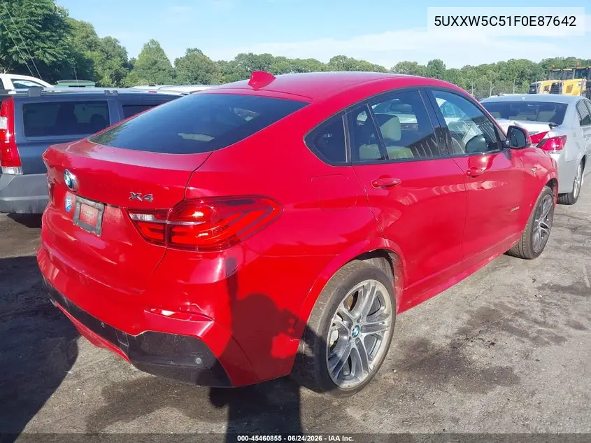 2015 BMW X4 xDrive35I VIN: 5UXXW5C51F0E87642 Lot: 45460855