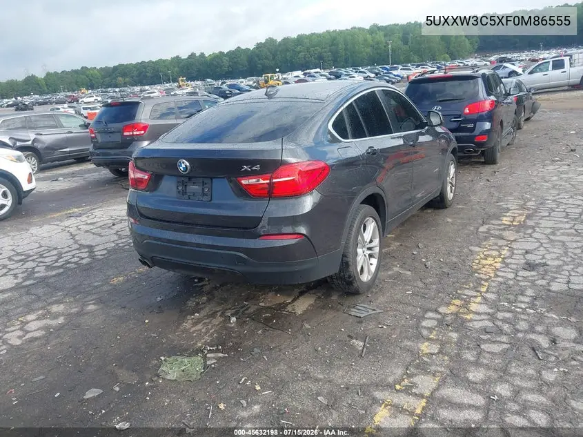 2015 BMW X4 xDrive28I VIN: 5UXXW3C5XF0M86555 Lot: 45632198