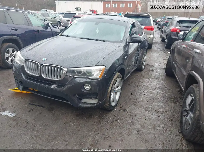 2016 BMW X4 xDrive35I VIN: 5UXXW5C51G0N92986 Lot: 44499198