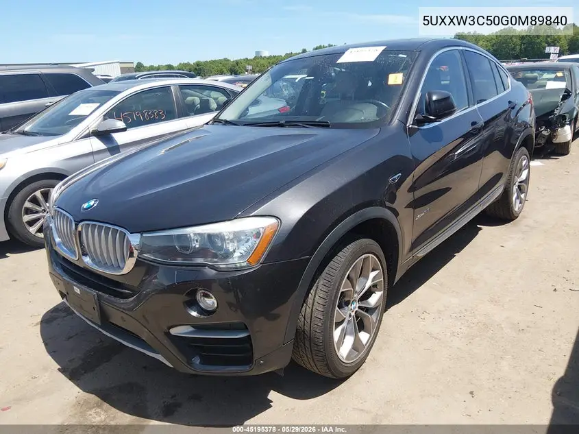 2016 BMW X4 xDrive28I VIN: 5UXXW3C50G0M89840 Lot: 45195378