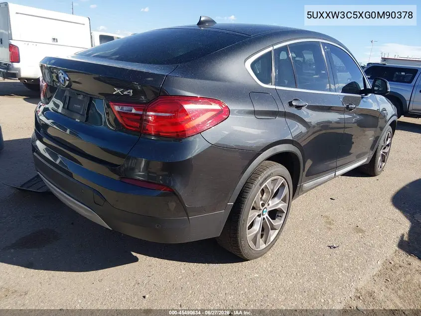 2016 BMW X4 xDrive28I VIN: 5UXXW3C5XG0M90378 Lot: 45490634