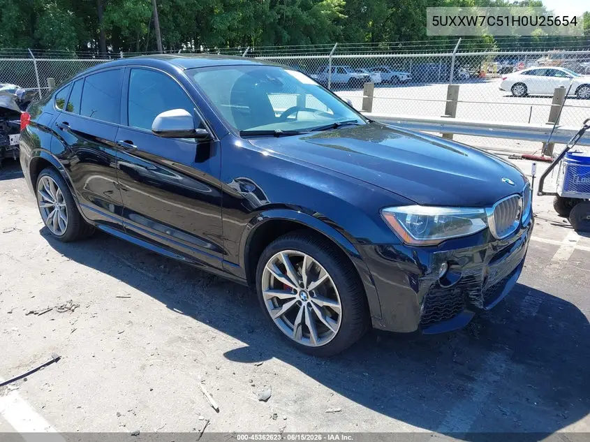 2017 BMW X4 M40I VIN: 5UXXW7C51H0U25654 Lot: 45362623