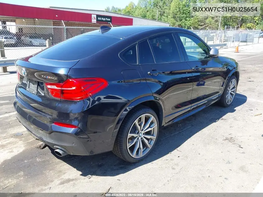 2017 BMW X4 M40I VIN: 5UXXW7C51H0U25654 Lot: 45362623