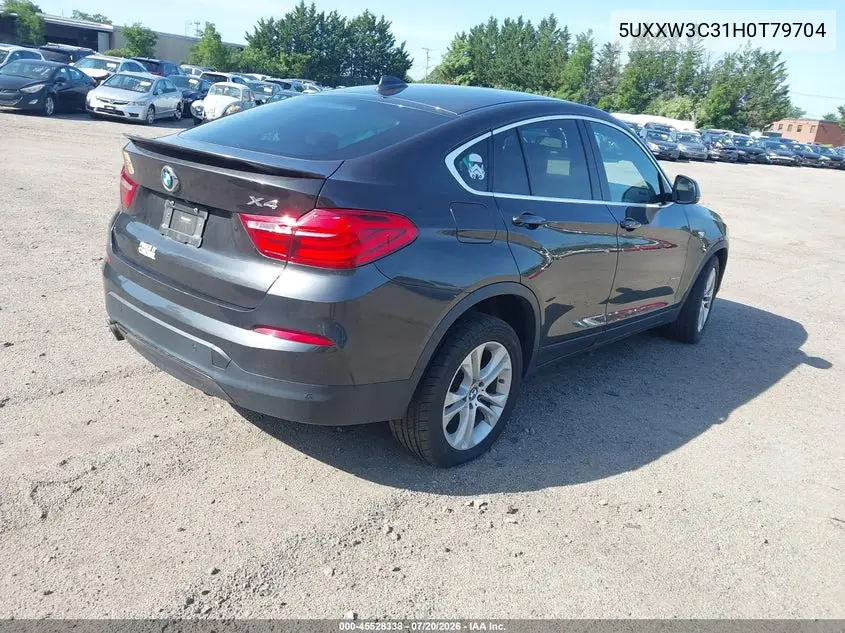 2017 BMW X4 xDrive28I VIN: 5UXXW3C31H0T79704 Lot: 45528338