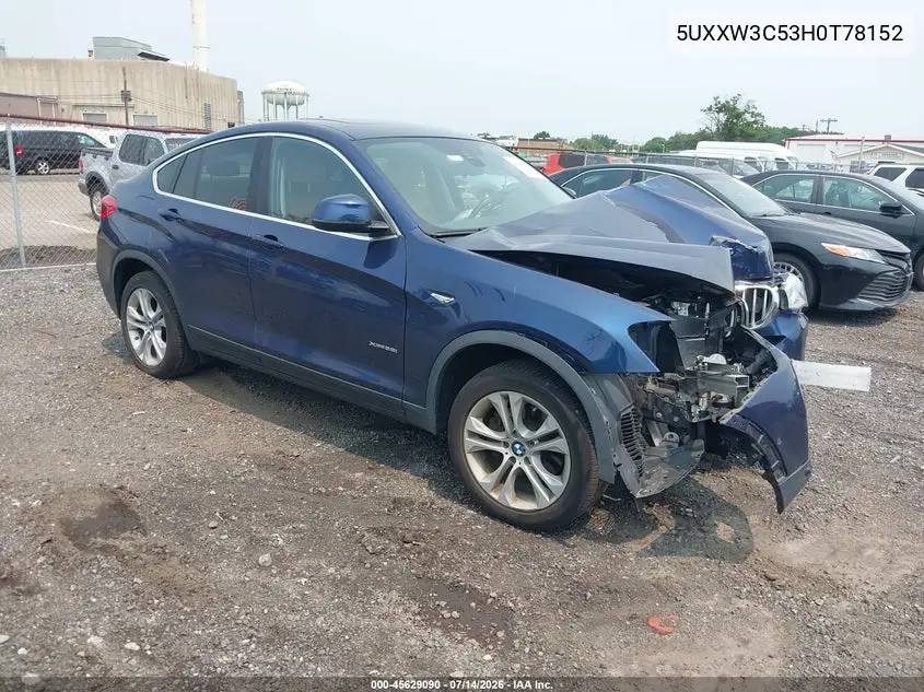 2017 BMW X4 xDrive28I VIN: 5UXXW3C53H0T78152 Lot: 45629090