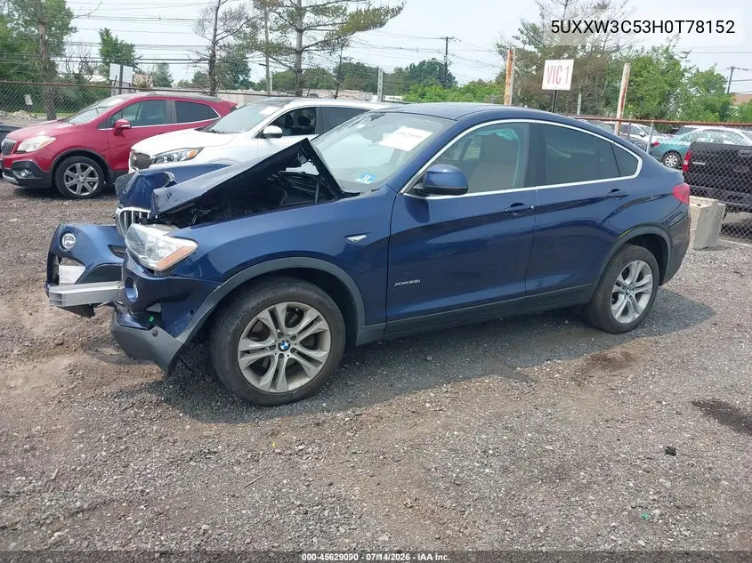 2017 BMW X4 xDrive28I VIN: 5UXXW3C53H0T78152 Lot: 45629090