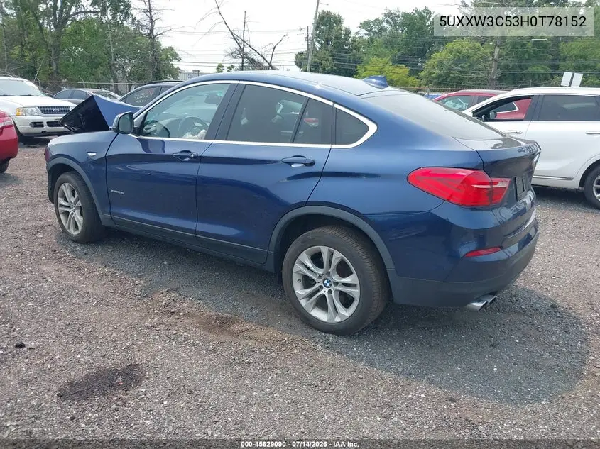 2017 BMW X4 xDrive28I VIN: 5UXXW3C53H0T78152 Lot: 45629090
