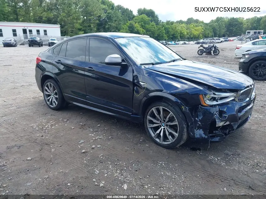 2017 BMW X4 M40I VIN: 5UXXW7C5XH0U25622 Lot: 45629649