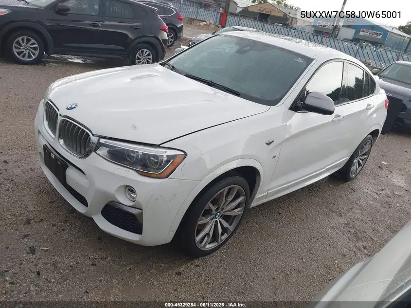 2018 BMW X4 M40I VIN: 5UXXW7C58J0W65001 Lot: 45329284
