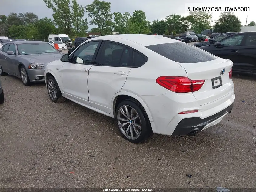 2018 BMW X4 M40I VIN: 5UXXW7C58J0W65001 Lot: 45329284
