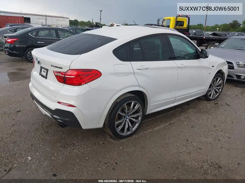 2018 BMW X4 M40I VIN: 5UXXW7C58J0W65001 Lot: 45329284