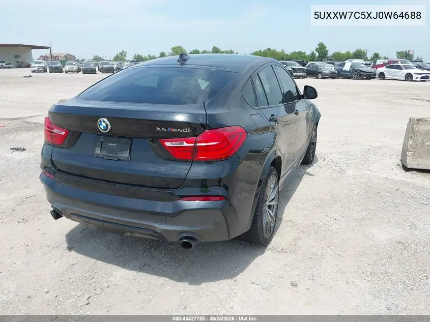 2018 BMW X4 M40I VIN: 5UXXW7C5XJ0W64688 Lot: 45427750