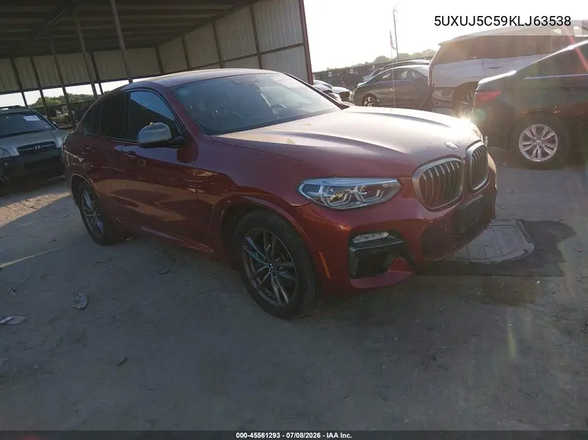 2019 BMW X4 M40I VIN: 5UXUJ5C59KLJ63538 Lot: 45561293