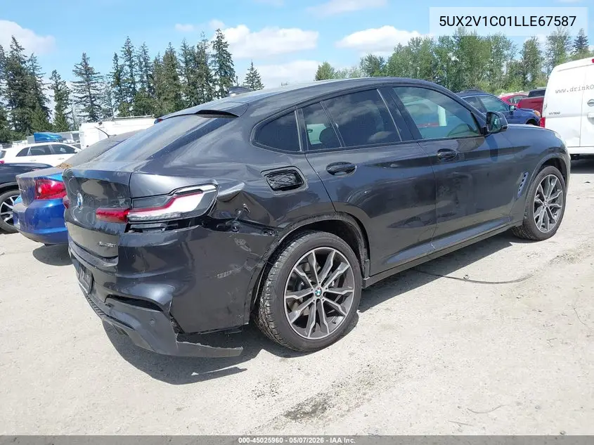 2020 BMW X4 xDrive30I VIN: 5UX2V1C01LLE67587 Lot: 45025960