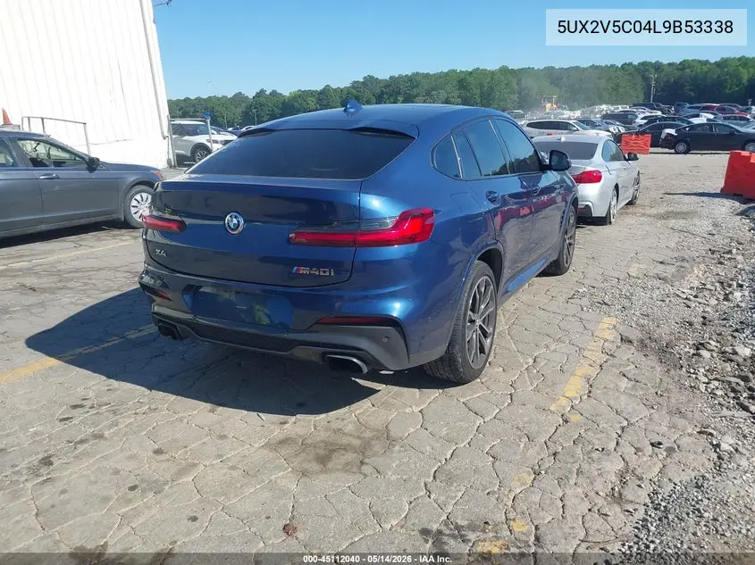 2020 BMW X4 M40I VIN: 5UX2V5C04L9B53338 Lot: 45112040