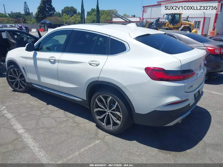 2020 BMW X4 xDrive30I VIN: 5UX2V1C0XLLZ32736 Lot: 45306247