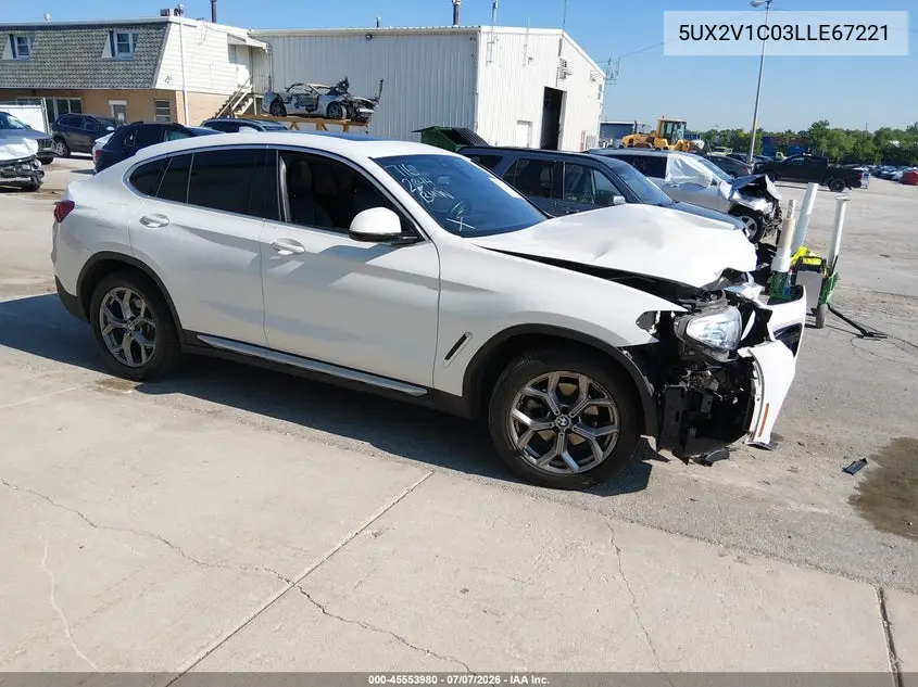 2020 BMW X4 xDrive30I VIN: 5UX2V1C03LLE67221 Lot: 45553980