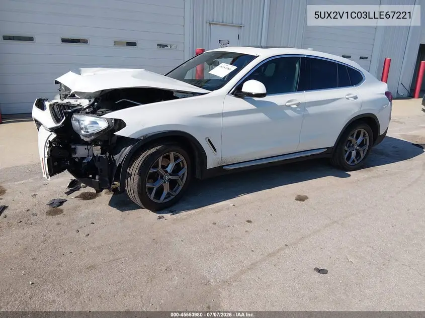 2020 BMW X4 xDrive30I VIN: 5UX2V1C03LLE67221 Lot: 45553980