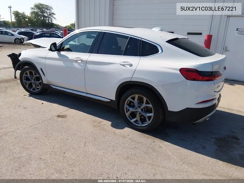2020 BMW X4 xDrive30I VIN: 5UX2V1C03LLE67221 Lot: 45553980