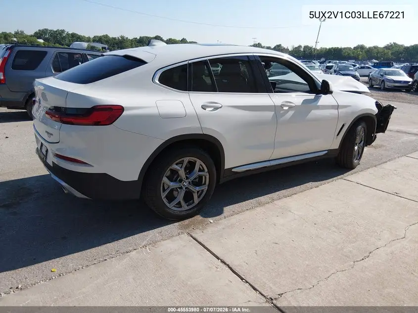 2020 BMW X4 xDrive30I VIN: 5UX2V1C03LLE67221 Lot: 45553980