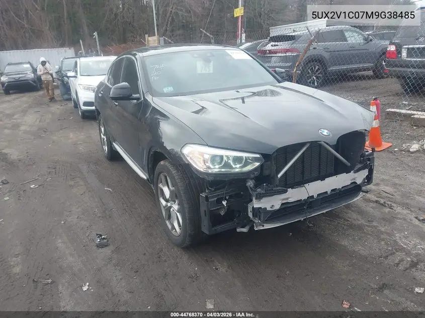 2021 BMW X4 xDrive30I VIN: 5UX2V1C07M9G38485 Lot: 44768370