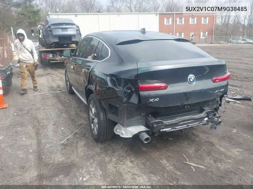 2021 BMW X4 xDrive30I VIN: 5UX2V1C07M9G38485 Lot: 44768370