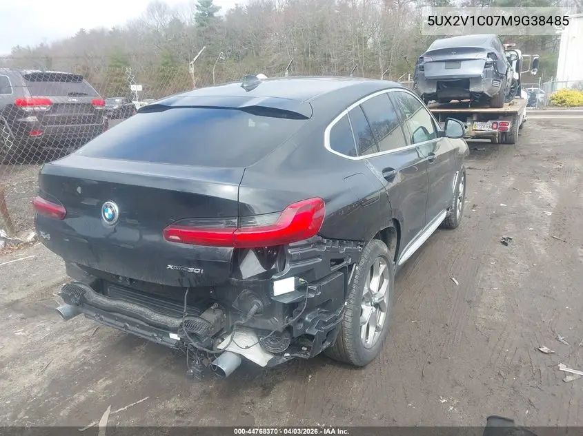 2021 BMW X4 xDrive30I VIN: 5UX2V1C07M9G38485 Lot: 44768370