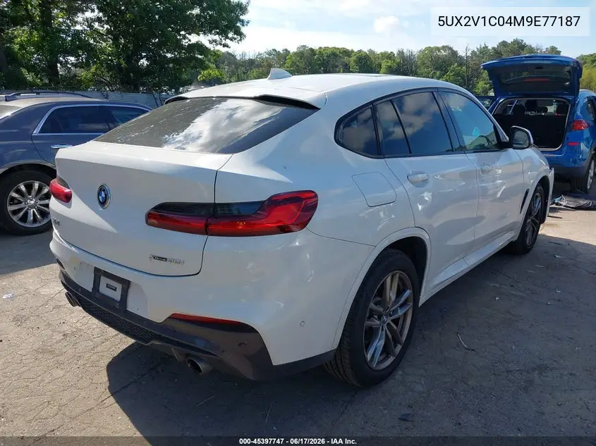 2021 BMW X4 xDrive30I VIN: 5UX2V1C04M9E77187 Lot: 45397747