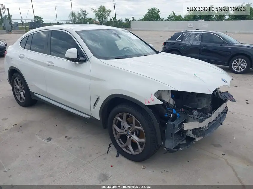 2022 BMW X4 xDrive30I VIN: 5UX33DT05N9J13693 Lot: 44849571