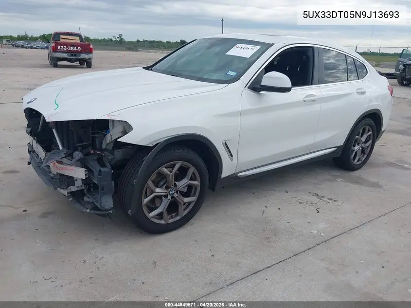2022 BMW X4 xDrive30I VIN: 5UX33DT05N9J13693 Lot: 44849571