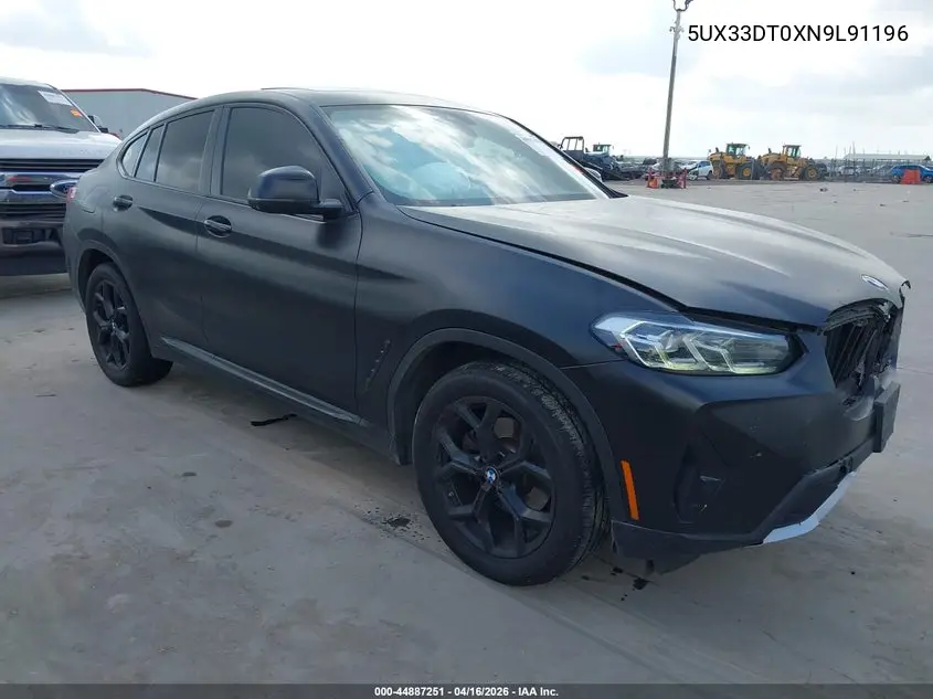 2022 BMW X4 xDrive30I VIN: 5UX33DT0XN9L91196 Lot: 44887251