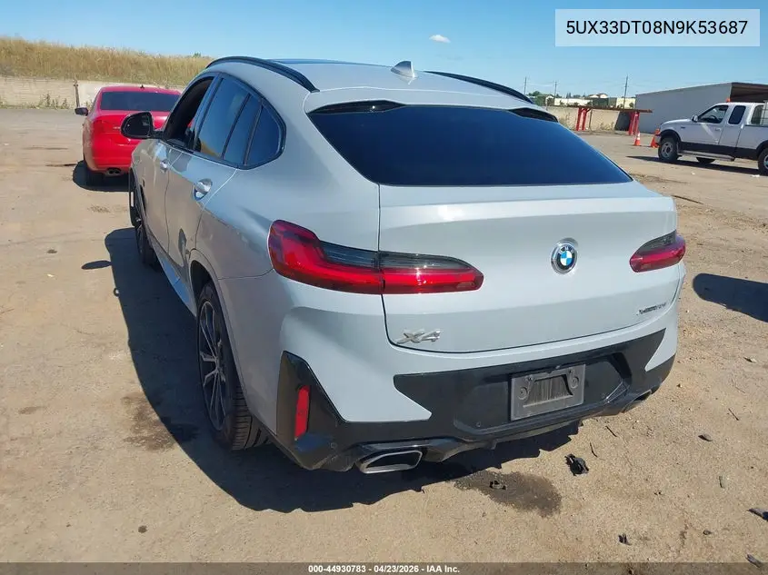 2022 BMW X4 xDrive30I VIN: 5UX33DT08N9K53687 Lot: 44930783