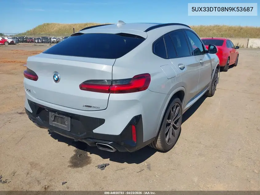 2022 BMW X4 xDrive30I VIN: 5UX33DT08N9K53687 Lot: 44930783
