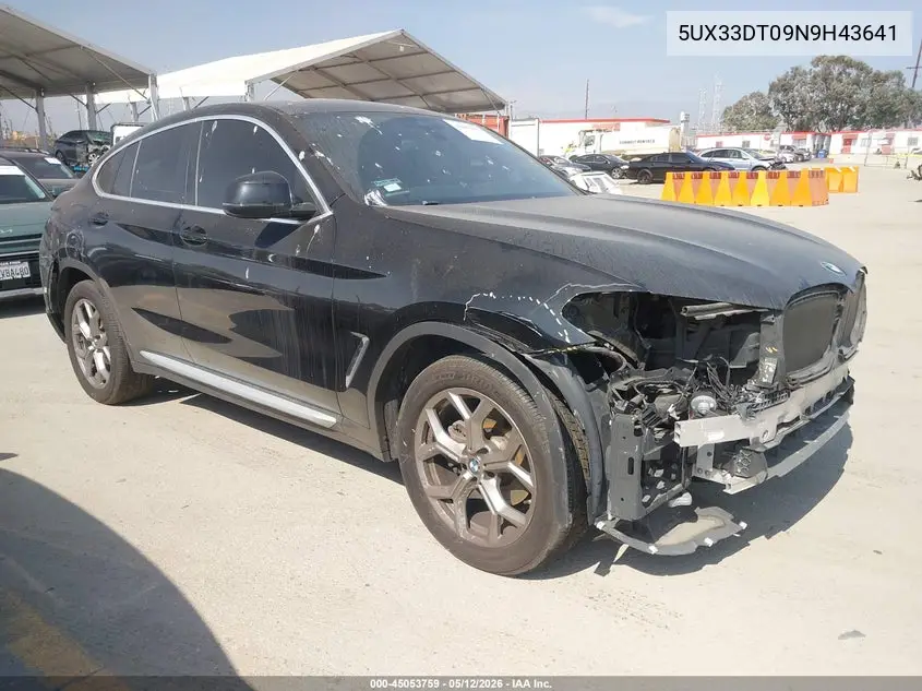 2022 BMW X4 xDrive30I VIN: 5UX33DT09N9H43641 Lot: 45053759