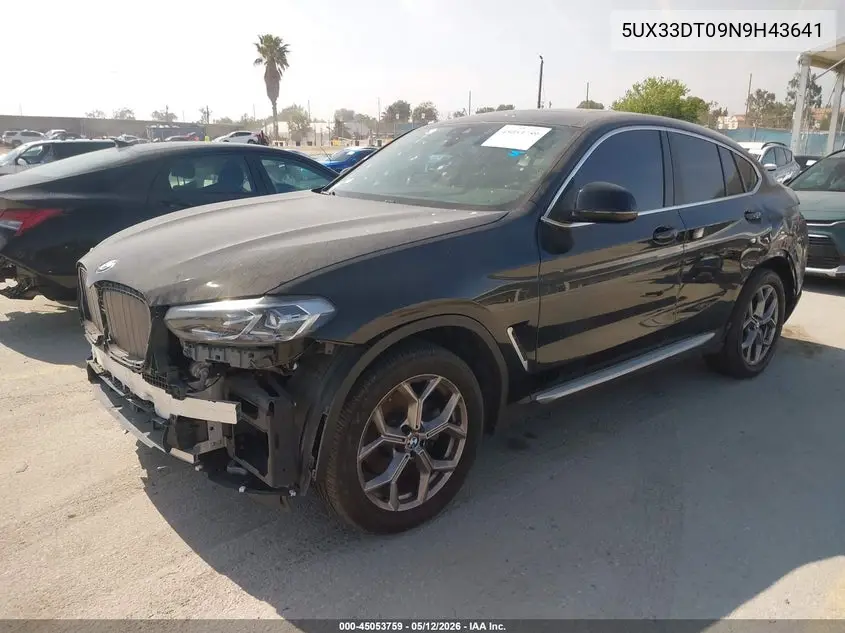 2022 BMW X4 xDrive30I VIN: 5UX33DT09N9H43641 Lot: 45053759