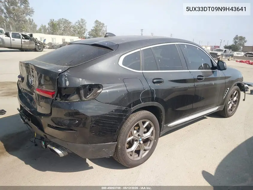 2022 BMW X4 xDrive30I VIN: 5UX33DT09N9H43641 Lot: 45053759