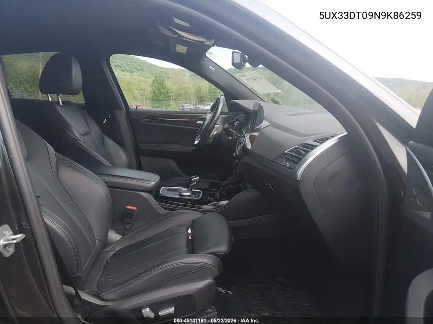 2022 BMW X4 xDrive30I VIN: 5UX33DT09N9K86259 Lot: 45141191