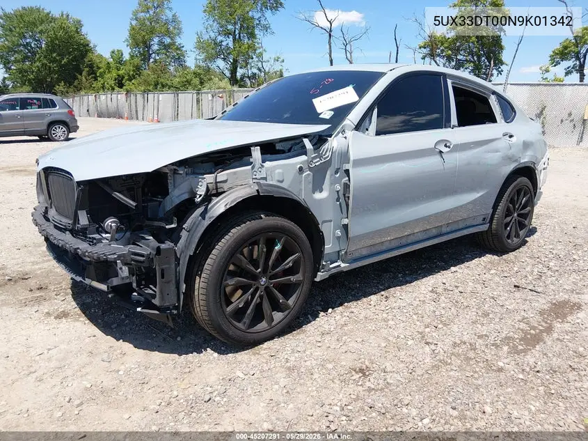 2022 BMW X4 xDrive30I VIN: 5UX33DT00N9K01342 Lot: 45207291