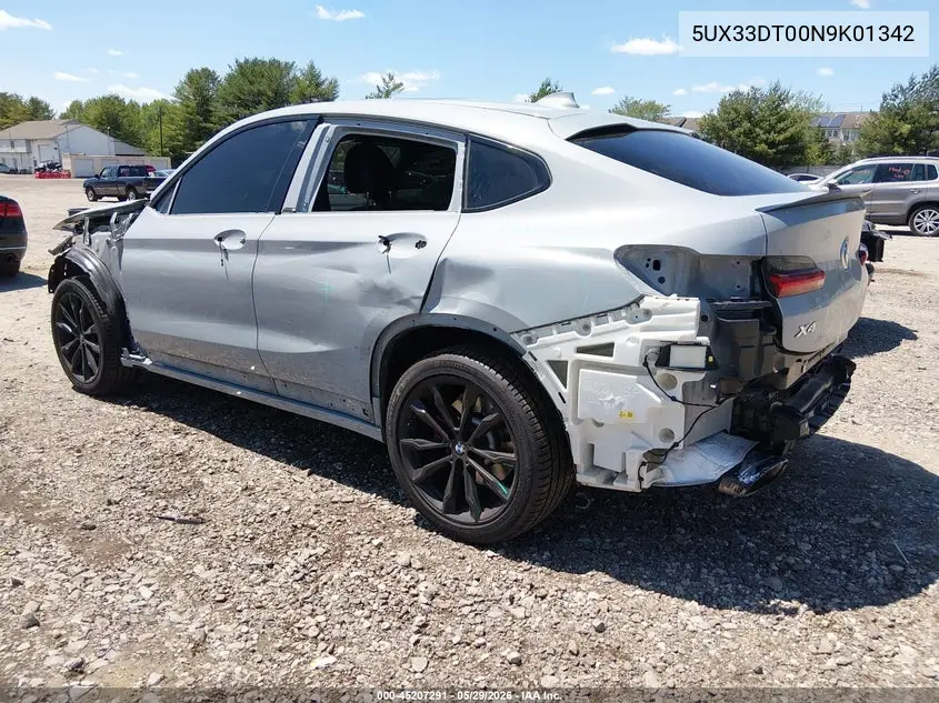 2022 BMW X4 xDrive30I VIN: 5UX33DT00N9K01342 Lot: 45207291