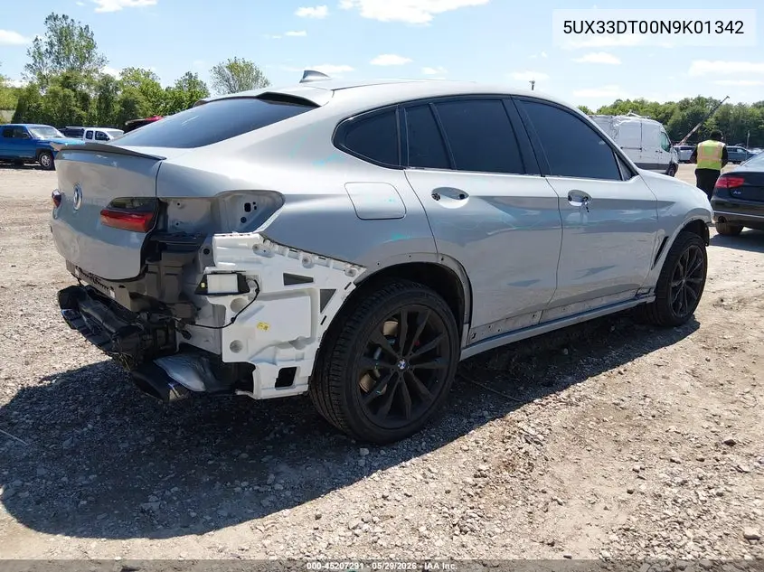 2022 BMW X4 xDrive30I VIN: 5UX33DT00N9K01342 Lot: 45207291