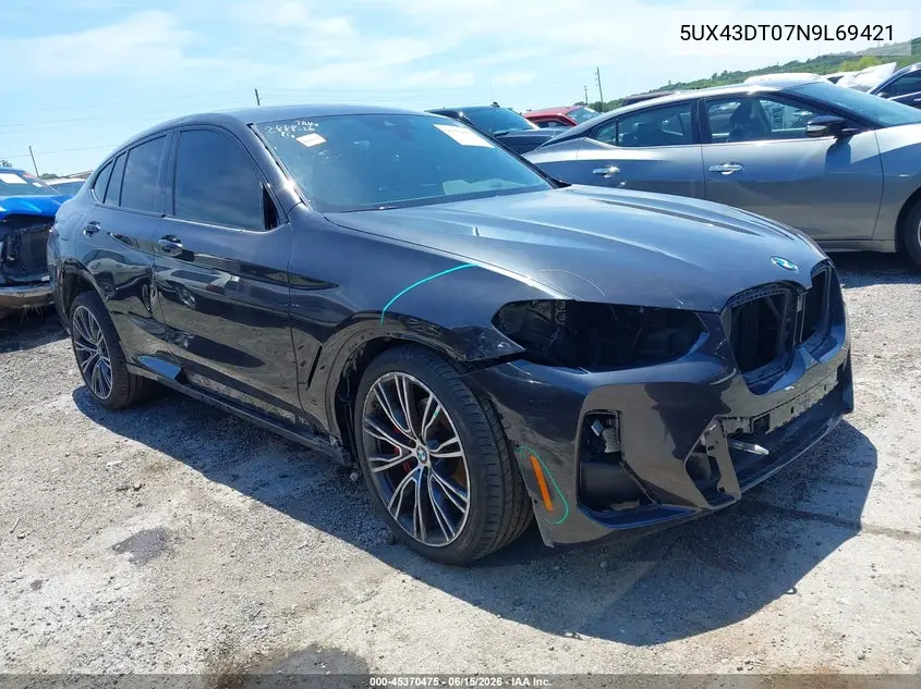2022 BMW X4 M40I VIN: 5UX43DT07N9L69421 Lot: 45370475
