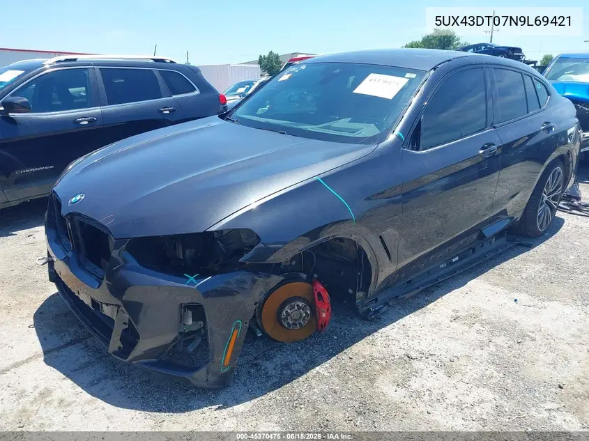 2022 BMW X4 M40I VIN: 5UX43DT07N9L69421 Lot: 45370475